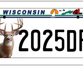Wisconsin "5X10 DEER" ATV/UTV License Plate
