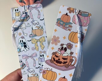 Ghost Metal Bookmark: Double-Sided Halloween Book Lover Gift