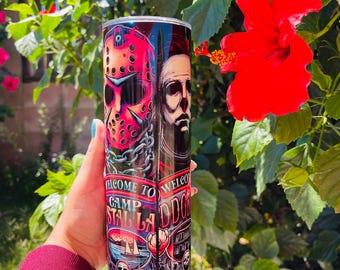 Horror Movie Tumbler: 20oz Stainless Steel Slasher Characters