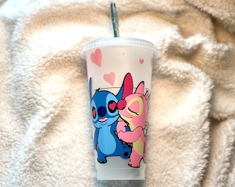 Stitch Valentines Day Starbucks Cup | Disney Starbucks Cup | Personalized Tumbler | Valentines Day Tumbler