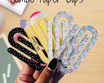 Jumbo Acrylic Paper Clips | Book Lover Gift, Planner Accessories, Teacher Supplies
