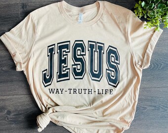 Jesus Way Truth Life T-Shirt: Christian Faith Unisex Tee