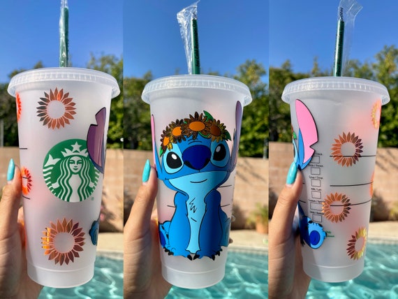 Sunflower Stitch Inspired Starbucks Cup Disney Starbucks Cup Sunflower  Starbucks Cup 