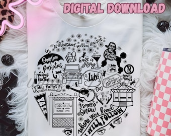 Gilmore Girls PNG, digitaler Download, Lukes Diner, Sofort Download, Dragonfly Inn, Tshirt-Design