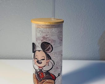 Cartoon Mouse Tumbler, 20oz  Frosted Tumbler, Cute Couples Tumbler, Gift for Her, Couples Gift