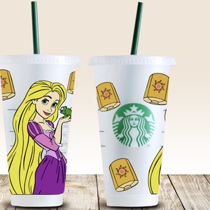 Rapunzel Inspired Starbucks Cup, Reusable Starbucks Cup, Starbucks Tumbler, Disney Tangled Inspired Starbucks Cup, Disney Tumbler