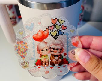 40oz Tumbler Topper | Stanley Name Plate | Disney Up Inspired Tumbler Topper | Tumbler Accessories | Acrylic Tumbler Topper | Carl and Ellie