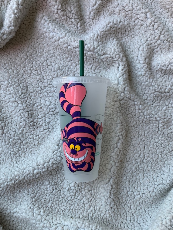 Cheshire Cat Inspired Starbucks Cup | Alice in Wonderland Starbucks Cup |  Disney Tumbler | Disney Starbucks Cup | Personalized Tumbler - Etsy