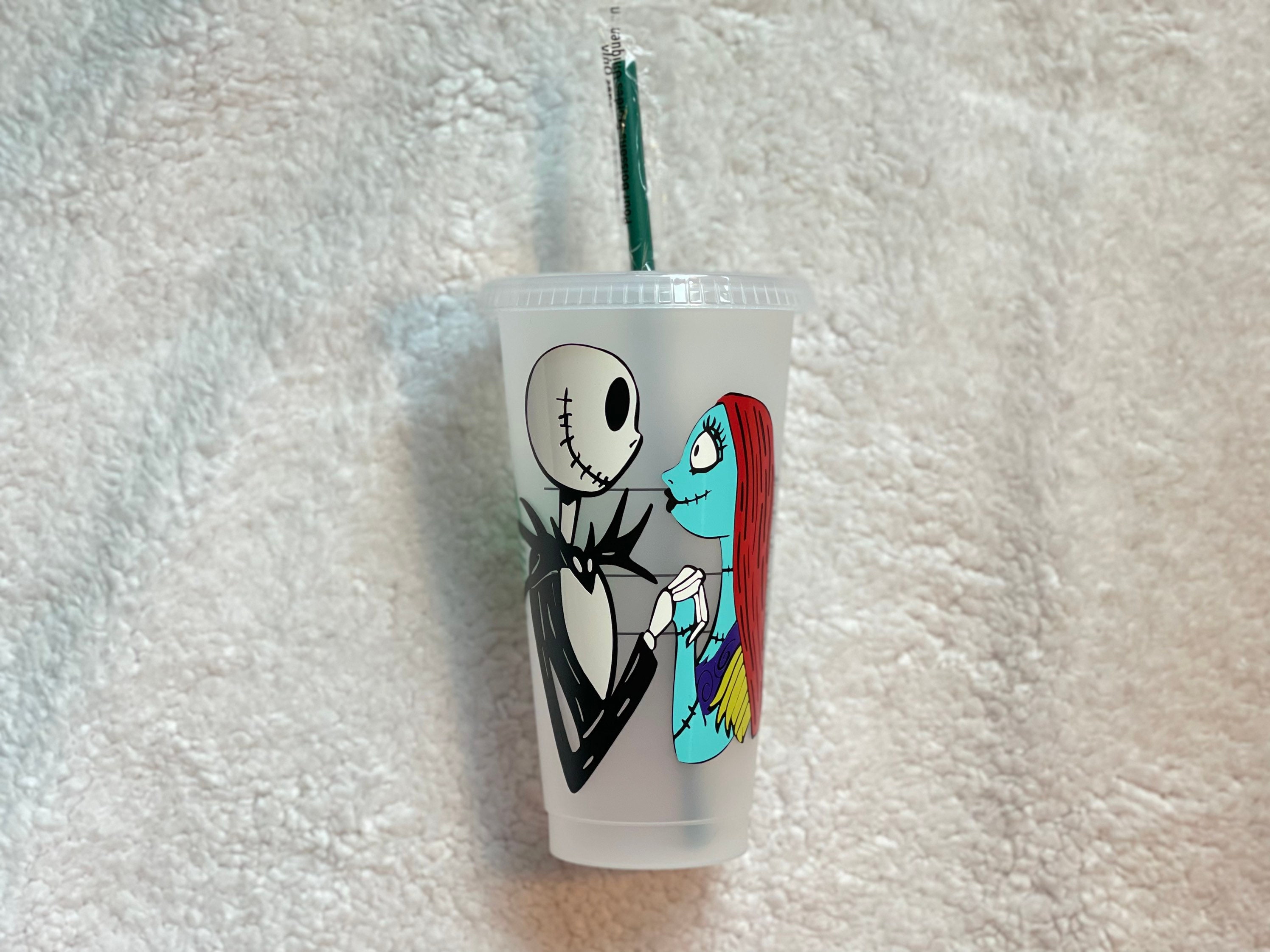 Jack and Sally Inspired Starbucks Cup, Nightmare Before Christmas Cup, Jack Skellington Cup, Reusable Starbucks Cup