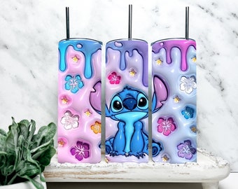 Stitch Inspired Tumbler | 20 oz Tumbler | 3D Puff Tumbler