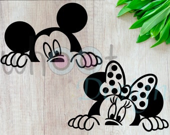 Vinyl Decal | Mouse Decal | Mouse Peek-a-boo | Disney Inspired Decal | Car Decal | Laptop Decal | Bumper Sticker | Window Sticker