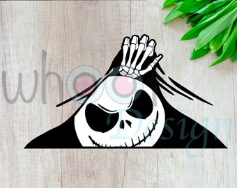 Vinyl Decal | Jack Skellington Decal | Peek-a-boo Decal | Disney Inspired Decal | Car Decal | Laptop Decal