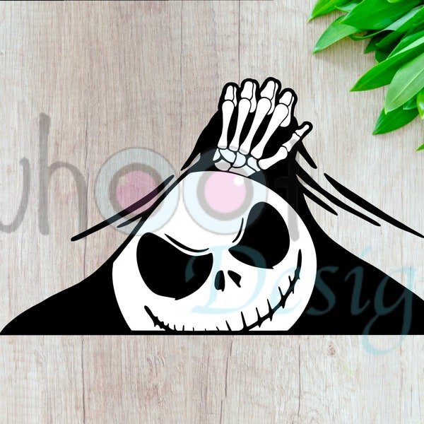 Vinyl Decal | Jack Skellington Decal | Peek-a-boo Decal | Disney Inspired Decal | Car Decal | Laptop Decal