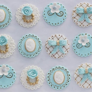 Vintage Fondant Cupcake Toppers MADE TO ORDER