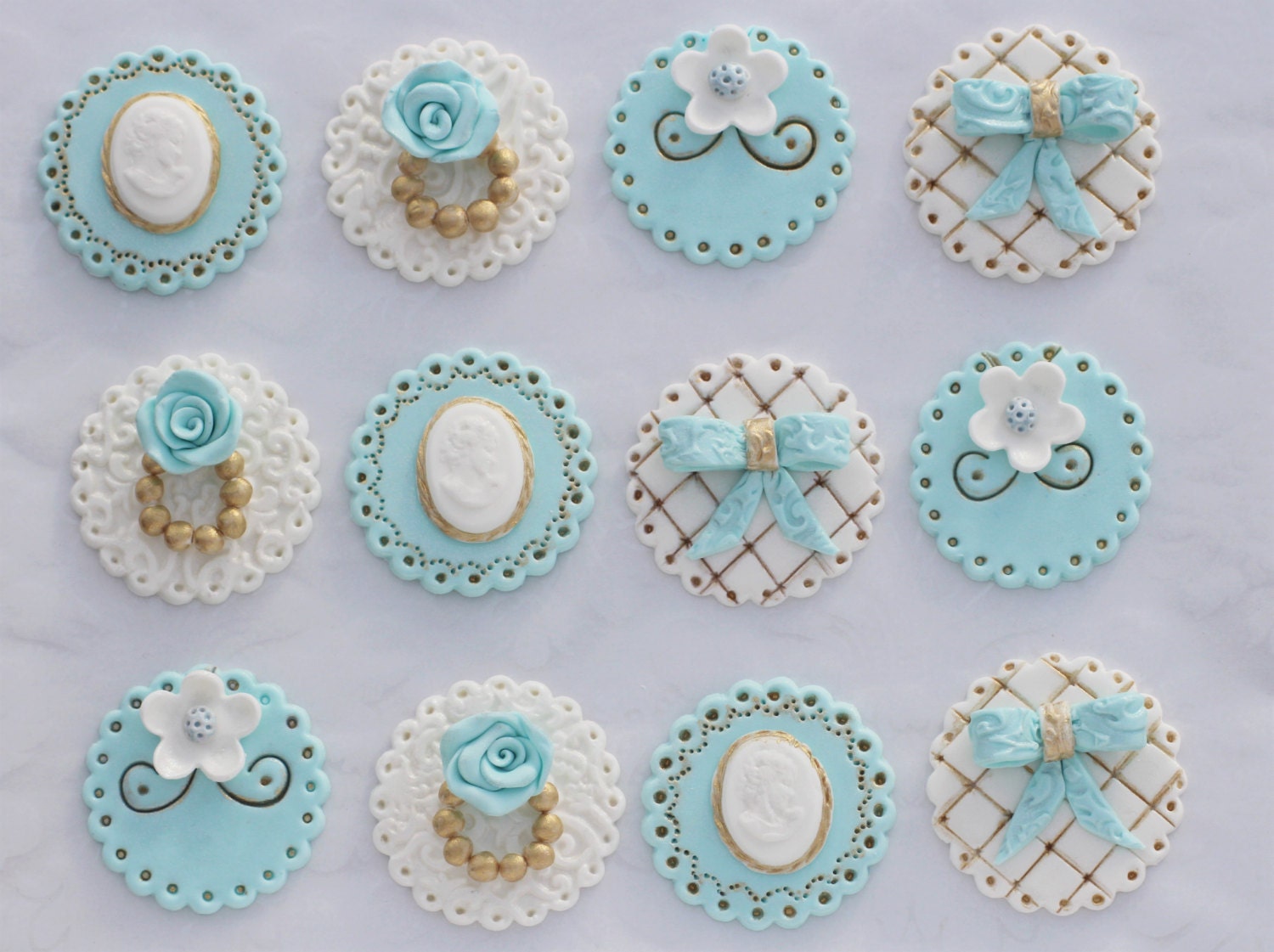 Fondant Wedding Cupcake Toppers/ Vintage Wedding Cupcake Etsy