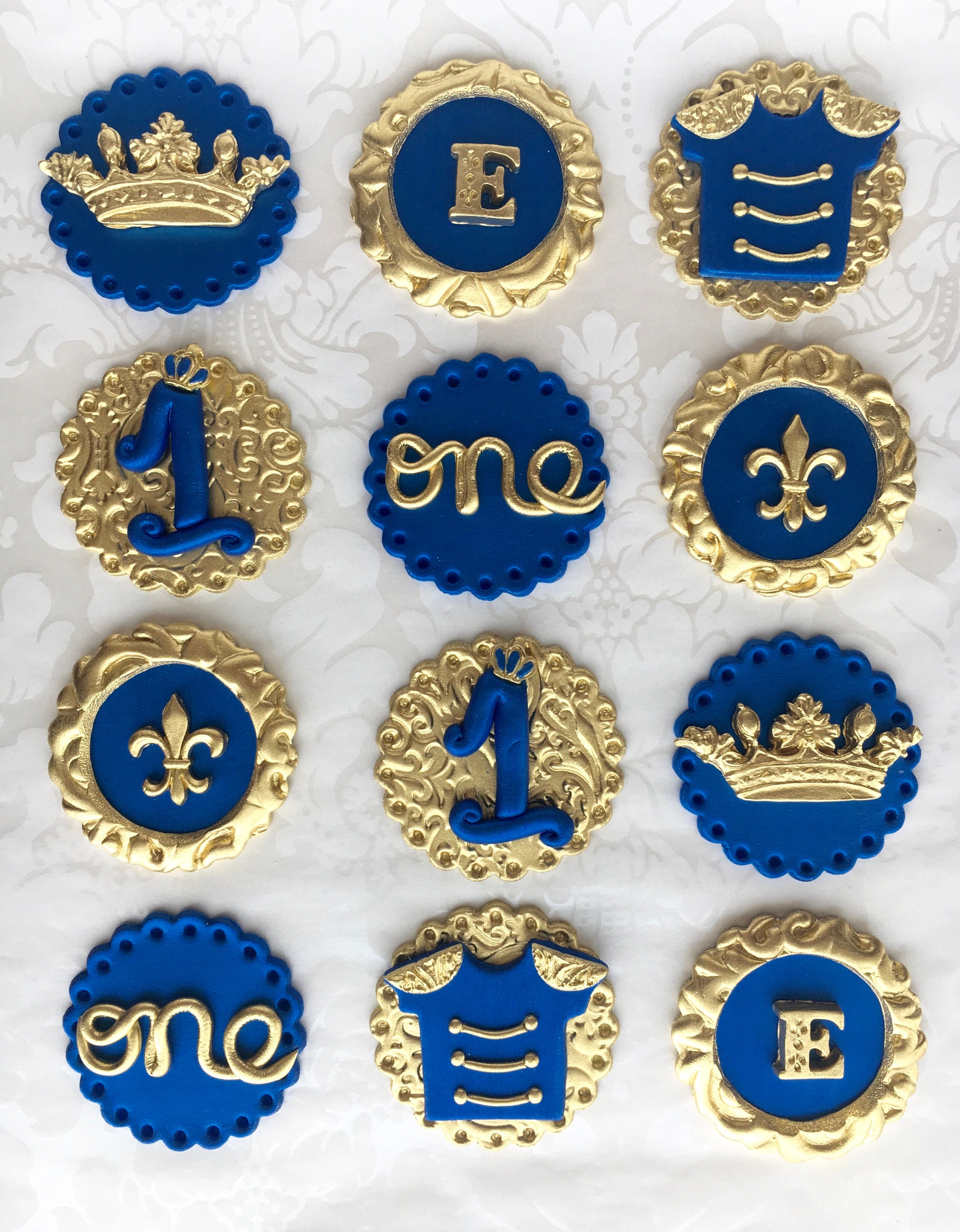 Little Prince Cupcake Toppers Gold Etsy