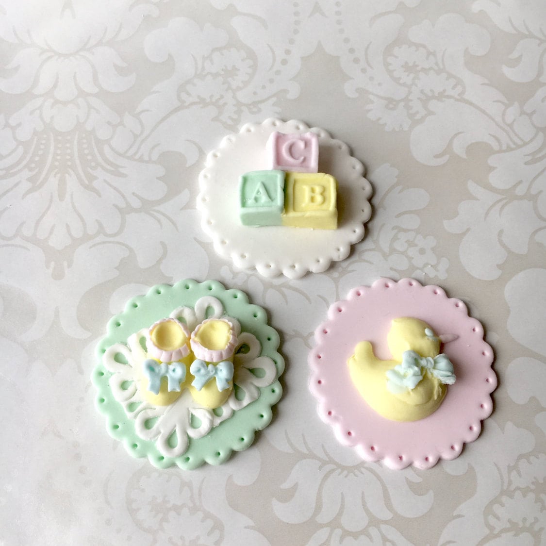 Baby Shower Fondant Cupcake Toppers. Edible Baby Shower Etsy