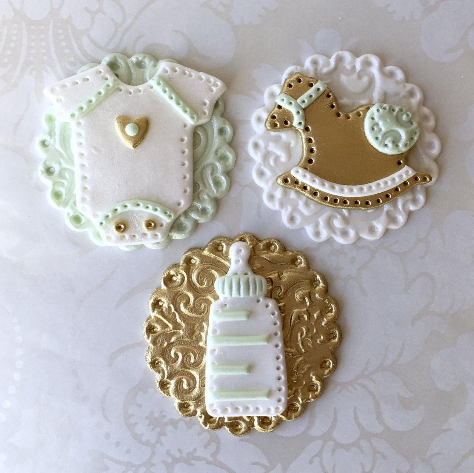 Mint Baby Shower Cupcake Toppers. Baby Shower Cupcake Topper. Etsy