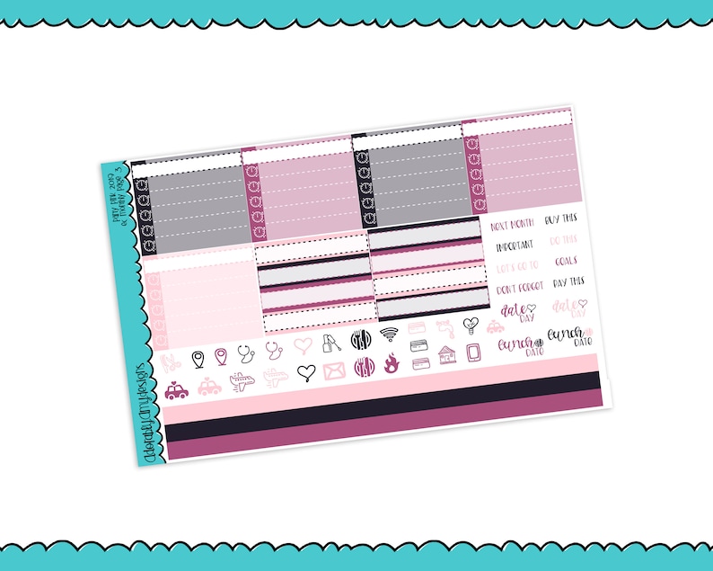 Pick Your Month Party Pink 2019 New Years Themed Monthly View Planner Sticker Kit for Erin Condren Planners or Happy Planner