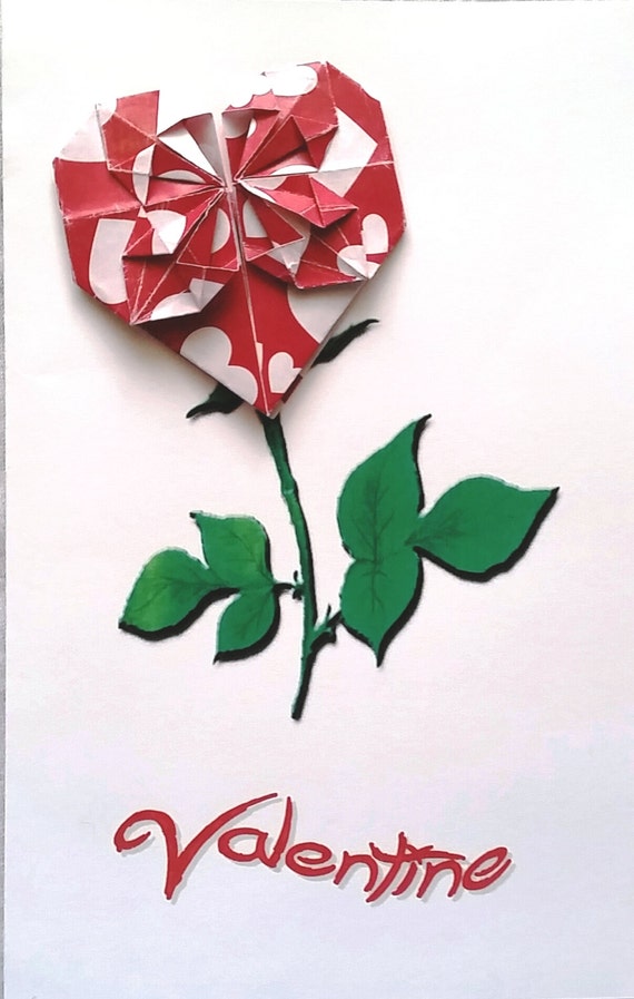 Valentine card Origami Heart Valentine Card Origami Heart ...