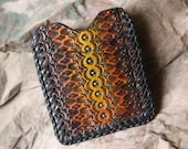 front pocket card wallet money clip Hand Tooled Minimalist Wallet Micro Wallet Made In The USA