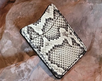 card wallet  -- card holder -- Exotic Burmese Florida Python Snakeskin  --  Minimalist Front Pocket  -- USA Made