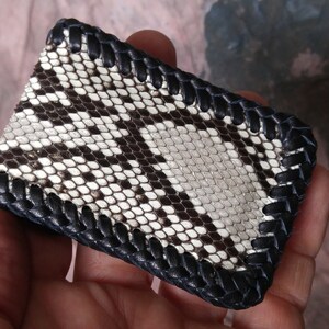 Clip para dinero - Clip magnético para dinero - Bolsillo frontal - Cuero exótico - Cartera de piel de serpiente - Fabricado en EE. UU. - ¡Envío gratuito!
