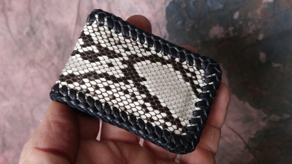 Money Clip -- Magnetic Money Clip -- Front Pocket -- Exotic Leather -- Snakeskin Wallet  --  Made In The USA -- Free shipping!