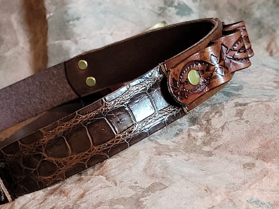Alligator Bandolier Leather Hatband