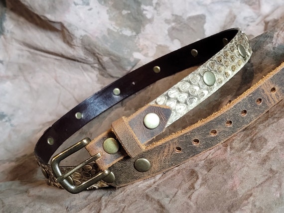 Rattlesnake and Crazy Horse Buffalo Thin Hat Band -- Cowboy Western Fedora Wasteland Cosplay -- thin hatband -- hat belt  -- Made in the USA