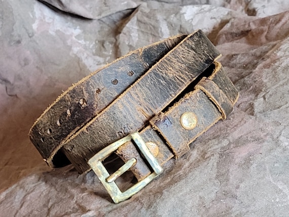 Very Distressed Crazy Horse Buffalo Leather Hatband
