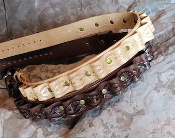Tooled Leather Cowboy Hat Band: Steampunk Bandolier, USA Made