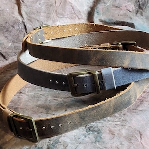 Crazy Horse Buffalo Leather Hat band -- Cowboy Western Wasteland  -- wide to thin hatband -- Distressed hat belt  -- Made in the USA