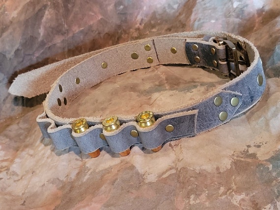 Side Buckle Distressed Crazy Horse Buffalo Bandolier Bullet Loop Hatband - Cowboy Western Wasteland Mad Max Cosplay - hat belt- USA Made