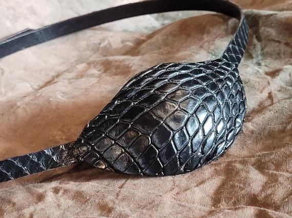 Leather Eyepatch -- Genuine Alligator