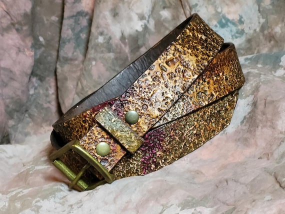 leather belt -- Handmade 1 1/2" Leather Belt -- Top Grain Cowhide Belt -- Steam Punk USA Made