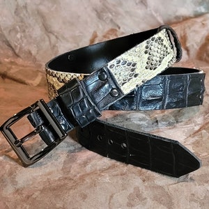 Alligator & Python Leather Hatband: Cowboy Outback Floris Man Style - Handmade  in the USA