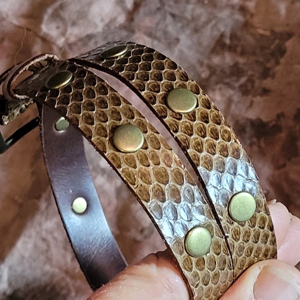 Snakeskin Rivet Hatband: Western Cowboy Fedora Hat Belt, USA Made