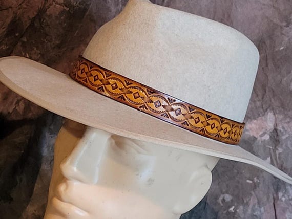 NEW! Hand Tooled Leather hatband