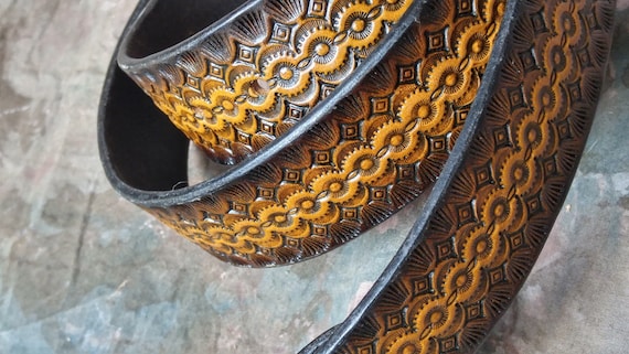 Hand Tooled Cowhide Belt