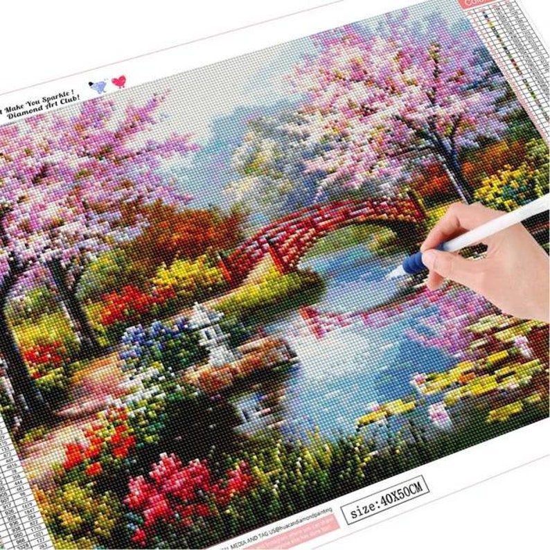 Covid Crafts 5D Diamond Landscape diamond painting flowers 5D Diamond Painting Kit diamond art painting flowers flowers diamond art