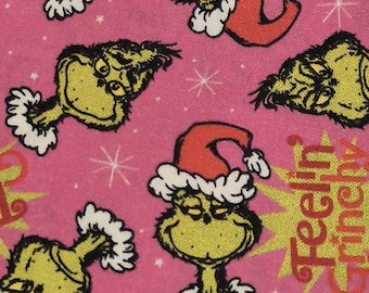 Handmade Grinch Cotton Scrunchie: Holiday Hair Accessory