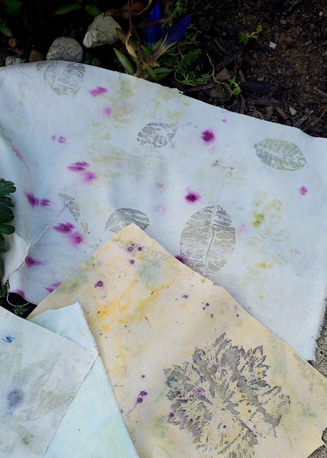 Eco Dyed Fabric/hand Dyed Fabric for Quilting/eco Printed Textiles for
