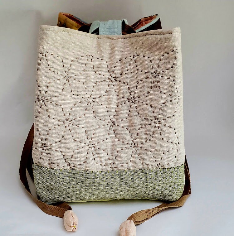 Japanese Rice Bag With Sashiko Stitching/sewing or Knitting Etsy