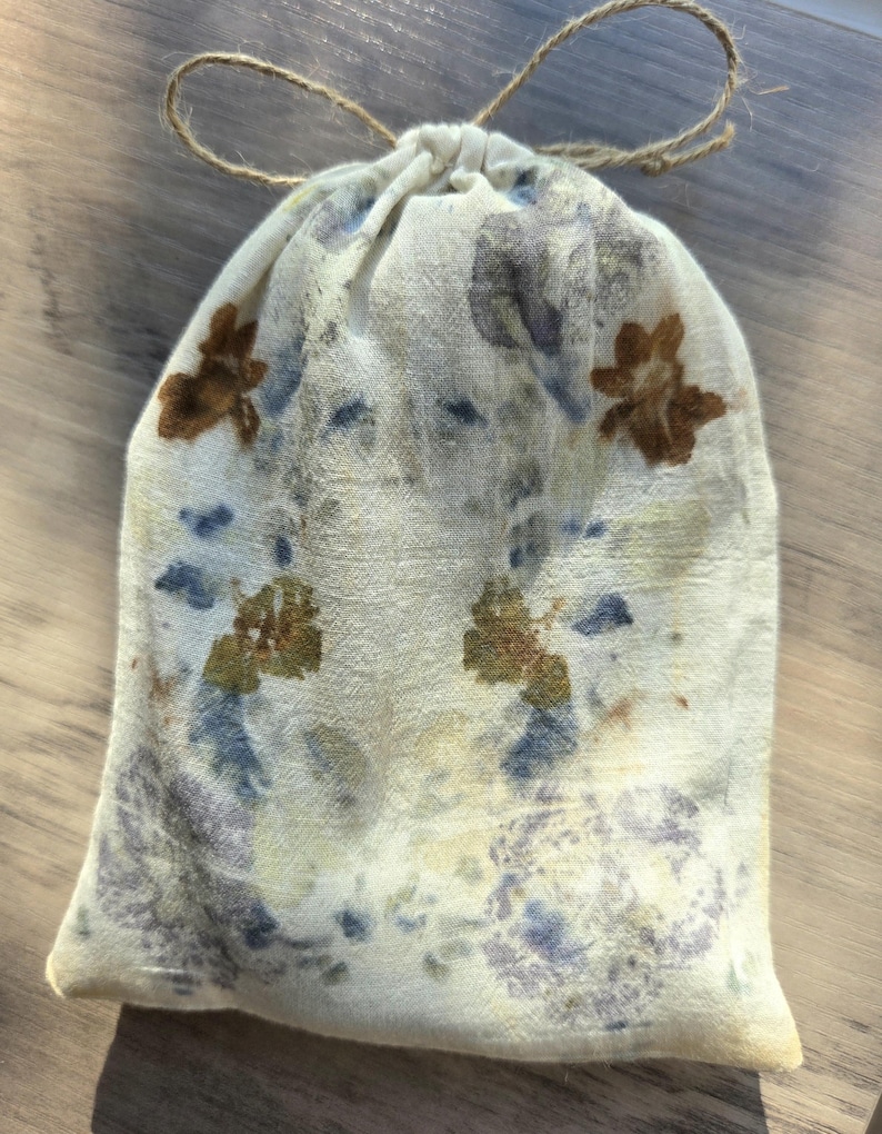 Slow Stitch Kit Meditative Stitching Kit Eco Printed Linen Cotton Fabrics, Sashiko Threads, Needle (12"x12") image 4