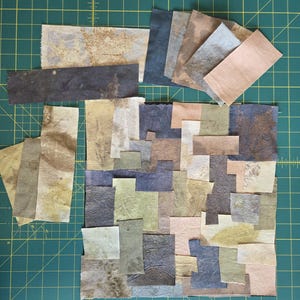 Slow Stitch Kit Meditative Stitching Kit Eco Printed Linen Cotton Fabrics, Sashiko Threads, Needle (12"x12") image 8
