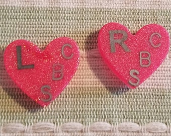 Glitter Heart X-Ray Markers, Personalized Radiology Initial Markers