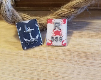 Nautical custom xray lead radiology marker set with initials or numbers Radiology, xray markers, initials, rad tech, x-ray tech, rectangle