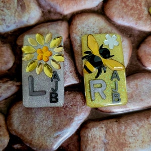 Bumble bee and sunflower xray markers with initials or numbers personalized custom Radiology xray marker set initials, rad tech, x-ray tech