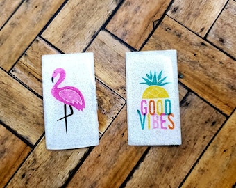 Summer Flamingo and pineapple x-ray marker set initials or numbers, Radiology lead marker, rad tech, summer radiology markers